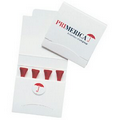 Golf Matchbook Pack w/ 4 Wood Tees & Plastic Ball Marker (2 1/8")